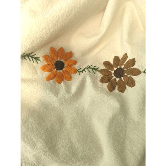 UTE Mexico Natural Muslin Smocked Embroidered Maxi Tank Dress Floral - Picture 6 of 7